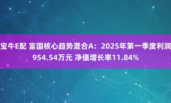 宝牛E配 富国核心趋势混合A：2025年第一季度利润954.54万元 净值增长率11.84%